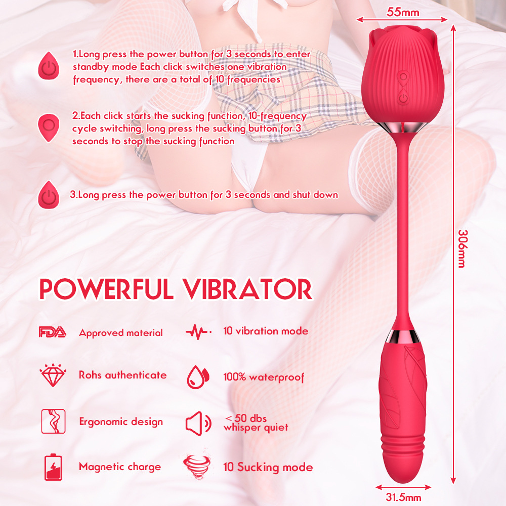 Rose Vibrator Clitoral Sucking Small Dildo