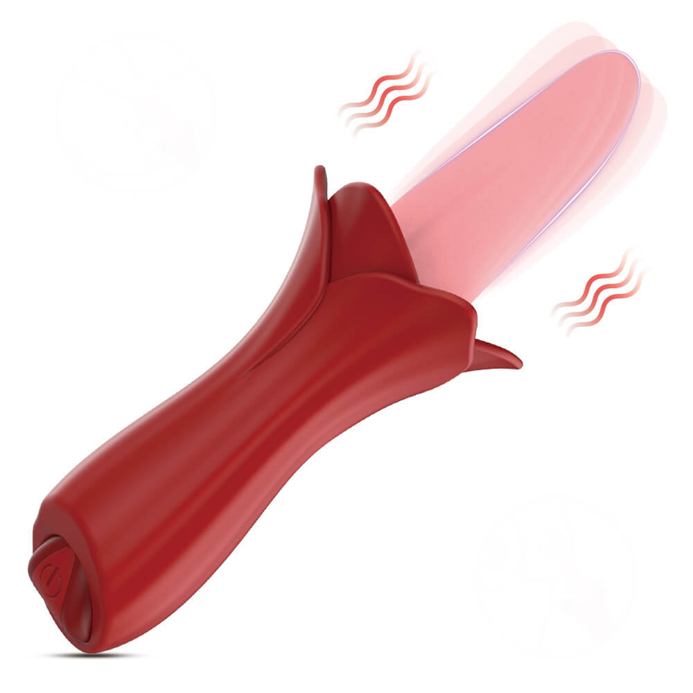 Women with clitoris irritating tongue vibrator