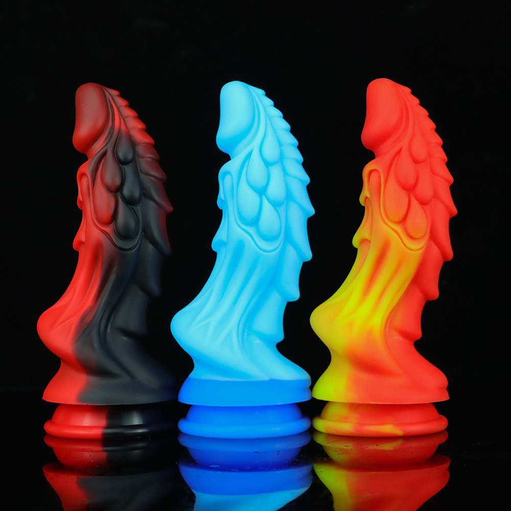 Mixed -color liquid silicone large penis simulation of anal plug fake penis